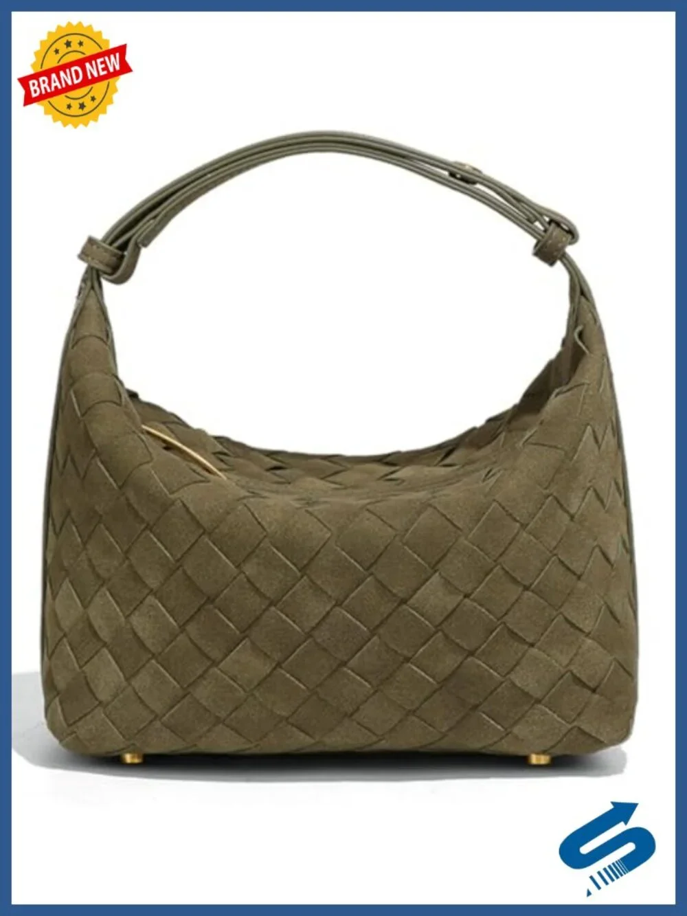Slouchy Suede Woven Hobo Bag Crossbody Shoulder Purse Tote Satchel